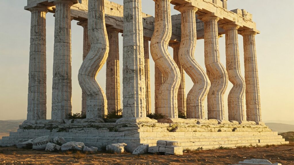 Rappresentazione visiva della distorsione centrale della vista tipica della corioretinopatia sierosa centrale